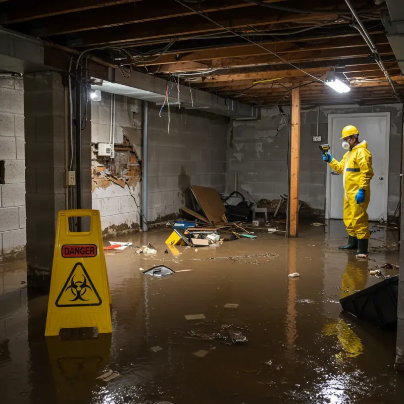Flooded Basement Electrical Hazard in Pleasant Hill, NC Property